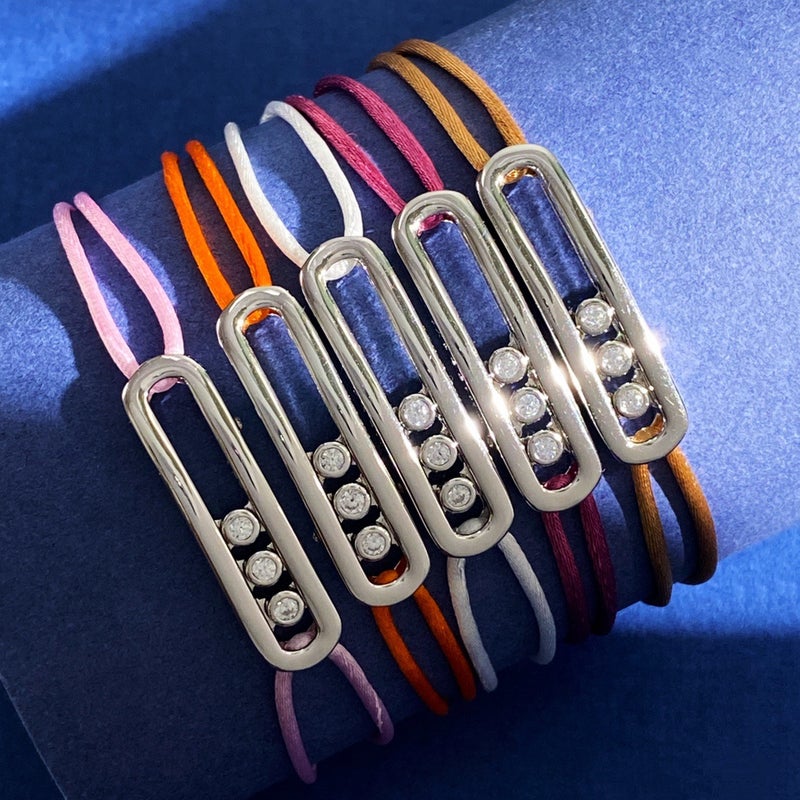 Korean Style Fashionable Glossy Oval Smart 3 Sliding Diamond Hand-Woven Hand Rope Rope Bracelet For Men And Women - Image 5